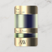 Carte De Visite Initiales 3D en or brillant Optique en verre Flash (Devant)