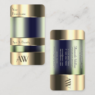 Carte De Visite Initiales 3D en or brillant Optique en verre Flash