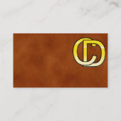Carte De Visite initiales C et D en or sur fond de cuir (Dos)