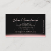 Carte De Visite Initiales de la police d'ombre élégante noire rose (Dos)