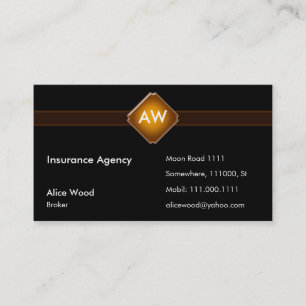 Carte De Visite Initiales de l'agence d'assurance