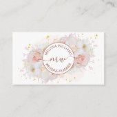 Carte De Visite Initiales de logo Fleurs de Teint Blanc (Devant)