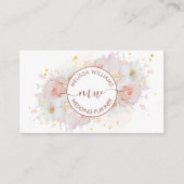Carte De Visite Initiales de logo Fleurs de Teint Blanc (Devant)
