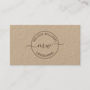 Carte De Visite Initiales de logo Kraft