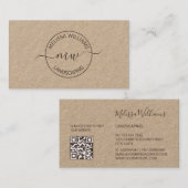 Carte De Visite Initiales de logo Kraft (Devant / Derrière)