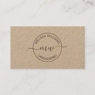 Carte De Visite Initiales de logo Kraft