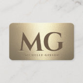 Carte De Visite Initiales de marketing de luxe Brun Faux Or (Devant)