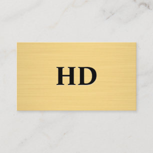 Carte De Visite Initiales de monogramme classiques Texture dorée