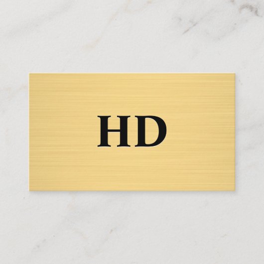 Carte De Visite Initiales de monogramme classiques | Texture dorée (Devant)