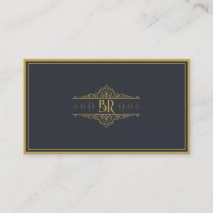 Carte De Visite Initiales de monogramme distinctives et personnali