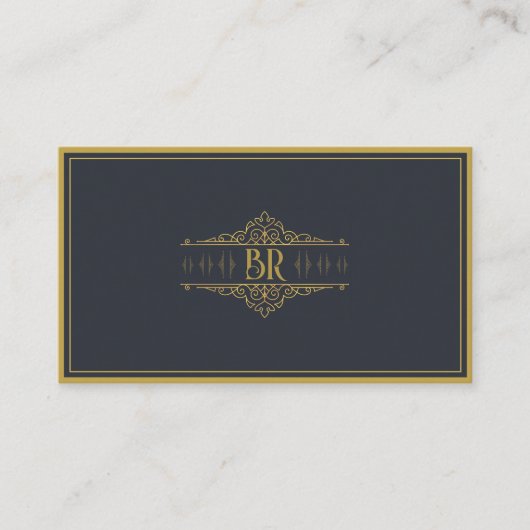 Carte De Visite Initiales de monogramme distinctives et personnali (Devant)