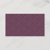 Carte De Visite Initiales de monogramme motif tourbillons prune (Dos)