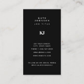 Carte De Visite Initiales de monogramme solide moderne QR Code noi (Dos)