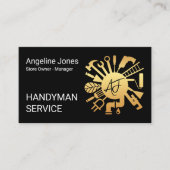 Carte De Visite Initiales de nom Monogramme Outils de bricoleur (Devant)