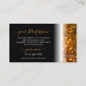 Carte De Visite Initiales de Parties scintillant à étincelles noir (Dos)