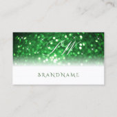 Carte De Visite Initiales de Parties scintillant élégantes, blanch (Devant)