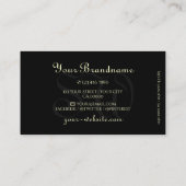 Carte De Visite Initiales de Parties scintillant or de luxe Black (Dos)