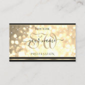 Carte De Visite Initiales de Parties scintillant or de luxe Black (Devant)