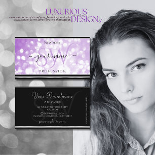 Carte De Visite Initiales de Parties scintillant violet pastel Noi