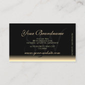 Carte De Visite Initiales de police noir beige dégradé (Dos)