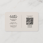 Carte De Visite Initiales de sable monographique minimes simples p (Dos)