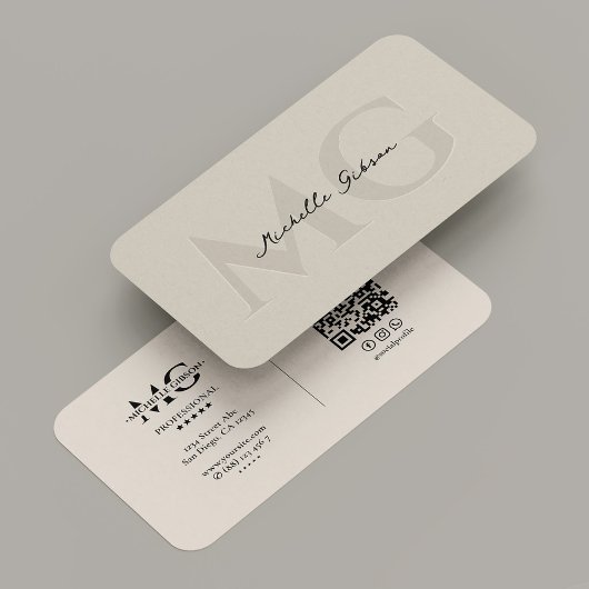 Carte De Visite Initiales de sable monographique minimes simples p