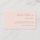 Carte De Visite Initiales de script Chic Blush Pink Gold (Dos)