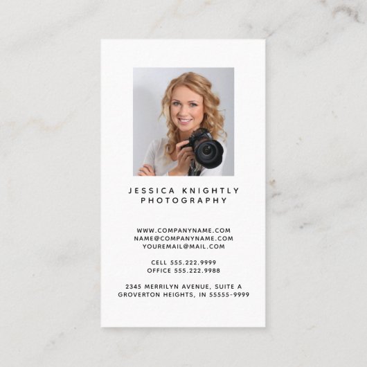 Carte De Visite Initiales de script moderne Monogramme Photographe (Dos)