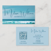 Carte De Visite Initiales des vagues océaniques du code QR (Devant / Derrière)