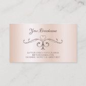 Carte De Visite Initiales du coin orange Rose chatoyant Pastel ros (Dos)