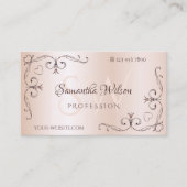 Carte De Visite Initiales du coin orange Rose chatoyant Pastel ros (Devant)