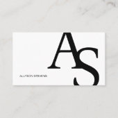 Carte De Visite Initiales du logo Code qr maquillage noir blanc (Devant)