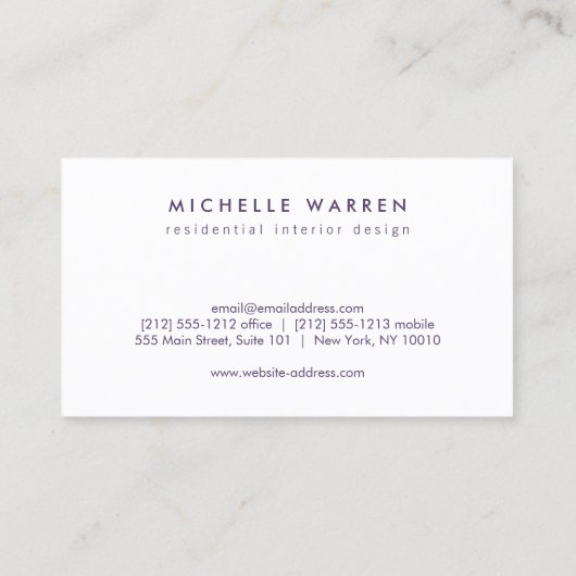 Carte De Visite Initiales du monogramme circulaire moderne sur le (Dos)