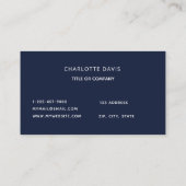 Carte De Visite Initiales en marbre bleu agate marbre (Dos)