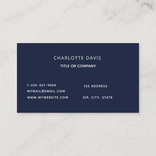 Carte De Visite Initiales en marbre bleu agate marbre (Dos)