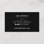 Carte De Visite Initiales en monogramme noir blanc minimal (Dos)