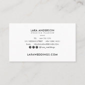 Carte De Visite Initiales en monogramme noir blanc minimal (Dos)
