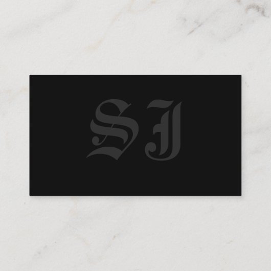 Carte De Visite Initiales en noir (Dos)