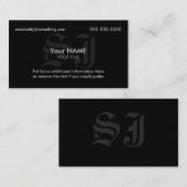 Carte De Visite Initiales en noir (Devant / Derrière)