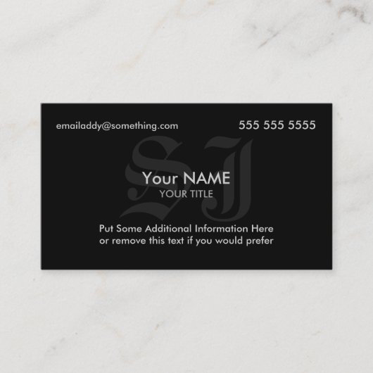 Carte De Visite Initiales en noir (Devant)