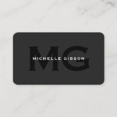 Carte De Visite Initiales en noir Monogramme professionnel moderne (Devant)