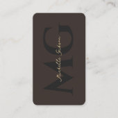 Carte De Visite Initiales Espresso Élégantes de Luxe Professionnel (Devant)