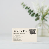 Carte De Visite Initiales et machine à écrire (Debout devant)