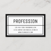 Carte De Visite Initiales et nom géométriques amusants avec bordur (Dos)