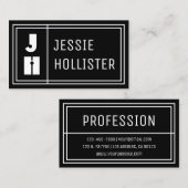 Carte De Visite Initiales et nom modernes géométriques amusants |  (Devant / Derrière)