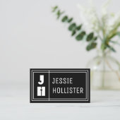 Carte De Visite Initiales et nom modernes géométriques amusants |  (Debout devant)