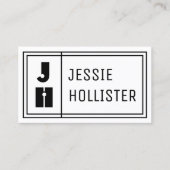 Carte De Visite Initiales et nom modernes géométriques amusants (Devant)