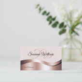 Carte De Visite Initiales et photo luxueuses de décoration Rose Wa (Debout devant)