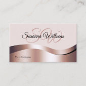 Carte De Visite Initiales et photo luxueuses de décoration Rose Wa (Devant)