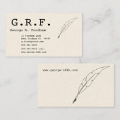 Carte De Visite Initiales et stylo de point de cannette (Devant / Derrière)